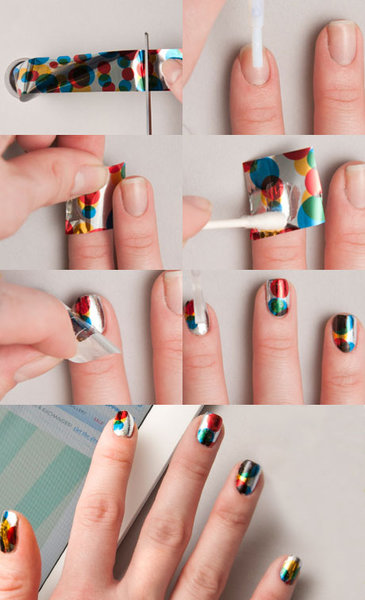 дизайн фольга на ногтях как делать
