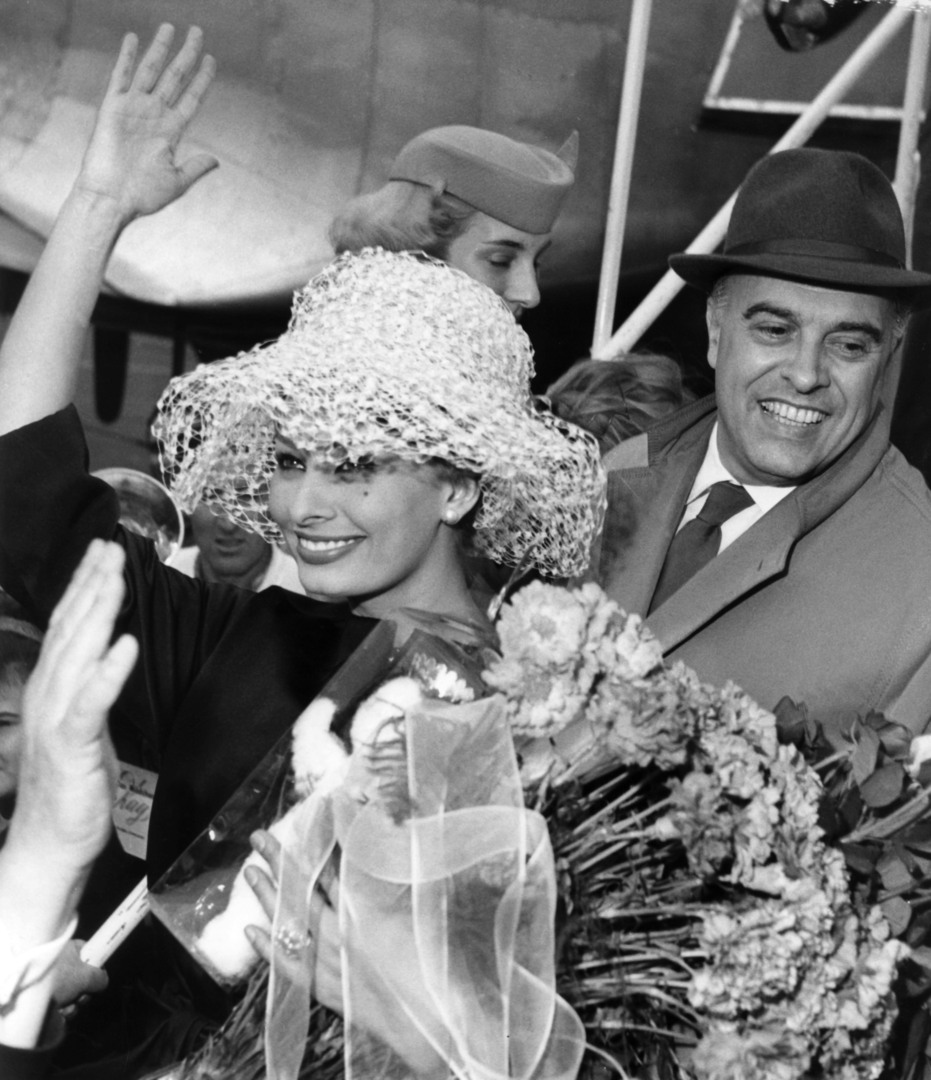 Софи Лорен с мужем Карло Понти, 1959 год