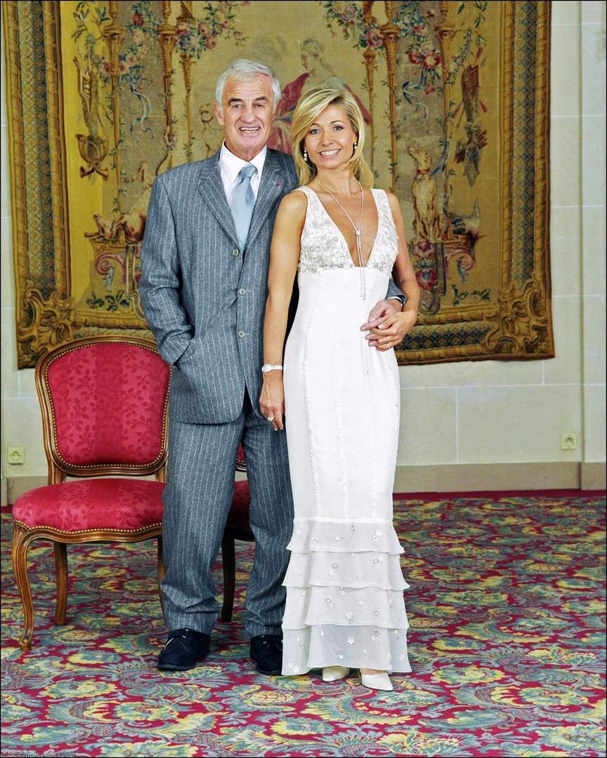 Жан-Поль и Натти Бельмондо в день свадьбы, 2004 год