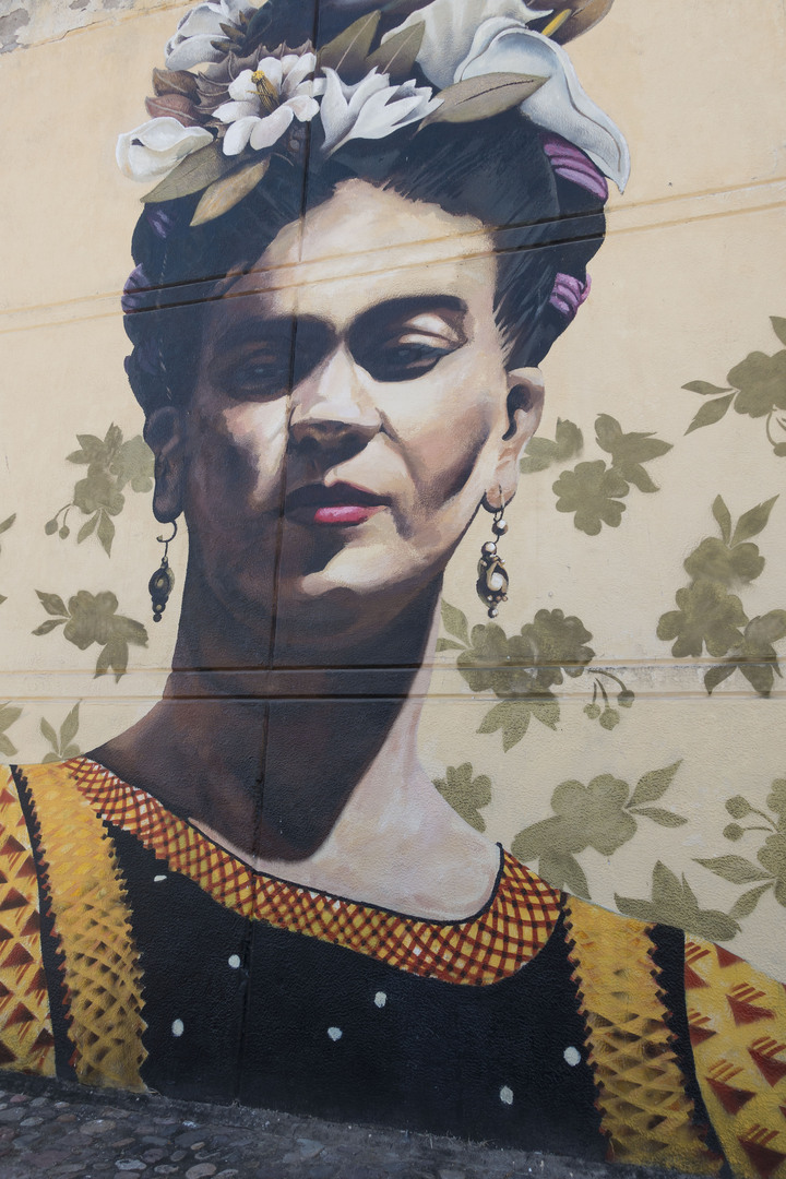 Граффити с изображением Фриды Кало
