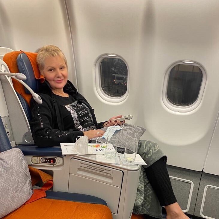 Маргарита Суханкина в самолете