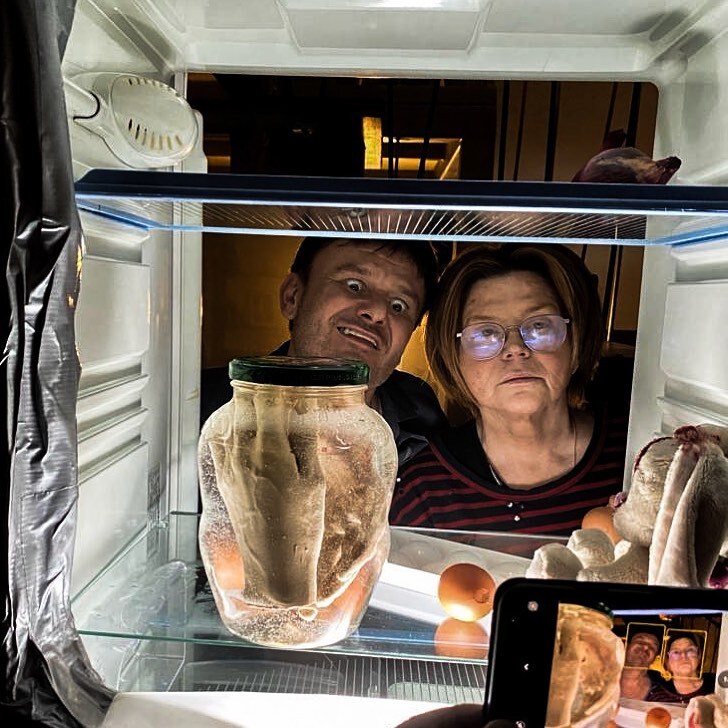 Иван Рудаков и Елена Николаева на съемках