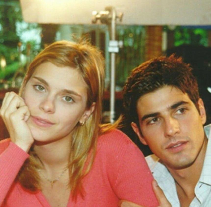 Каролина Дикманн (Камила) и Рейнальдо Джанеккини на съемках «Семейных уз»